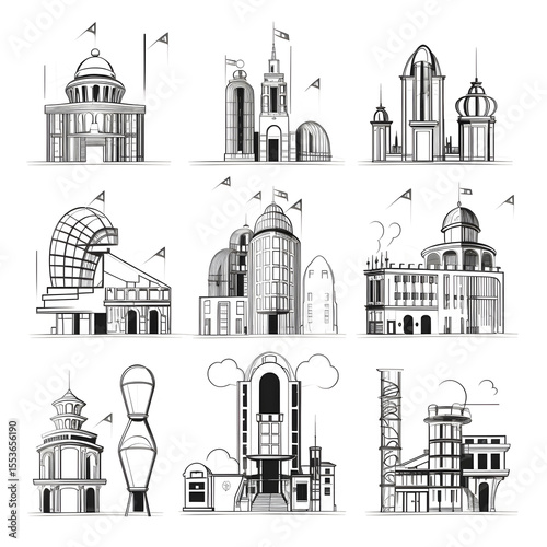 Classic architecture collection with ornate facades and historical styles.