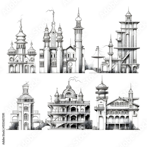 Classic architecture collection with ornate facades and historical styles.