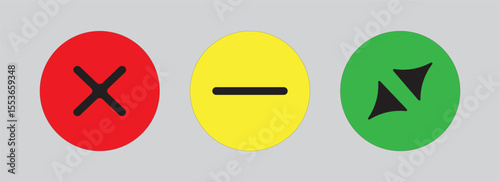 Window Control Icons – Close, Minimize, and Expand Buttons