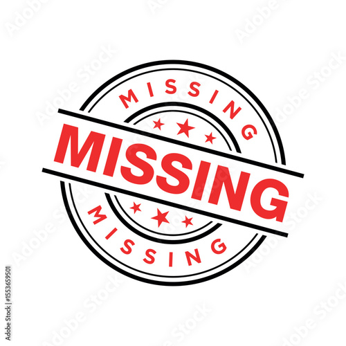 Missing Letter Rubber Stamp Vector Template