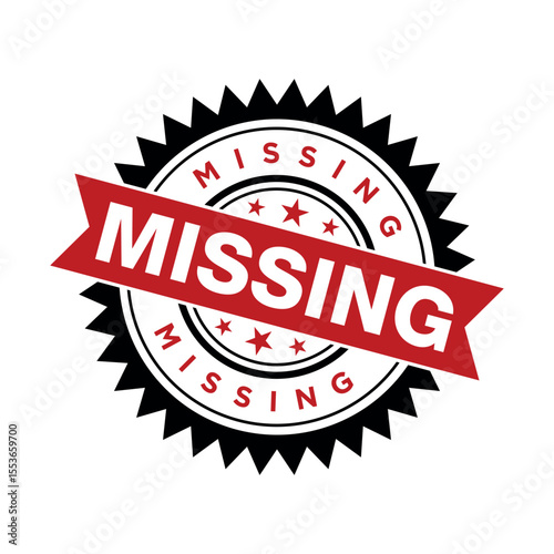 Missing Letter Rubber Stamp Vector Template