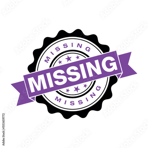 Missing Letter Rubber Stamp Vector Template