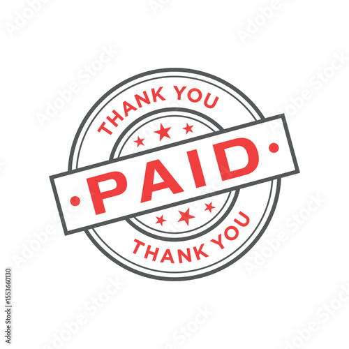 Paid Letter Rubber Stamp Vector Template