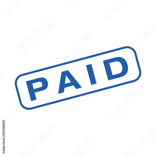 Paid Letter Rubber Stamp Vector Template