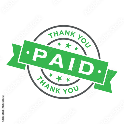 Paid Letter Rubber Stamp Vector Template