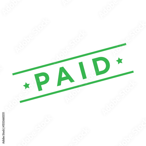 Paid Letter Rubber Stamp Vector Template