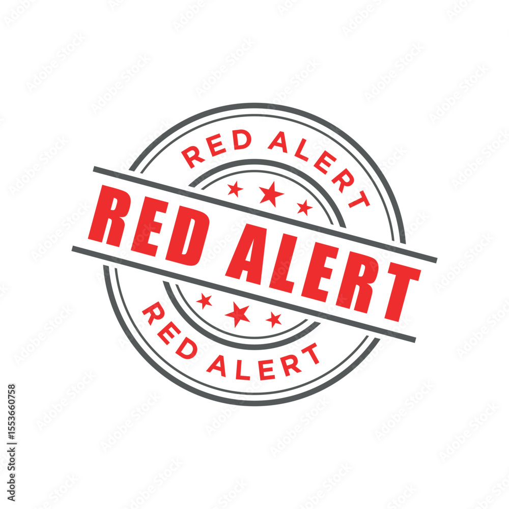 Fototapeta premium Red Alert Letter Rubber Stamp Vector Template