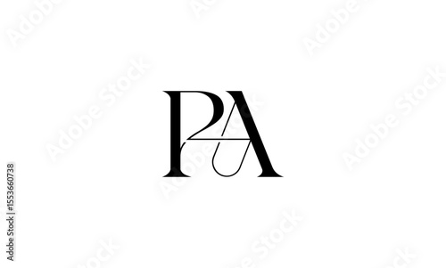 PA initial letters, monogram logo