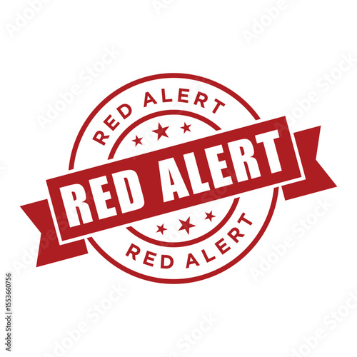 Red Alert Letter Rubber Stamp Vector Template
