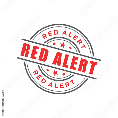 Red Alert Letter Rubber Stamp Vector Template