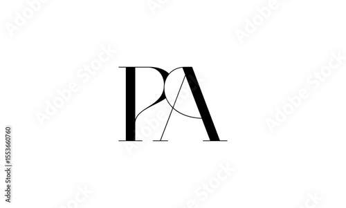 PA initial letters, monogram logo