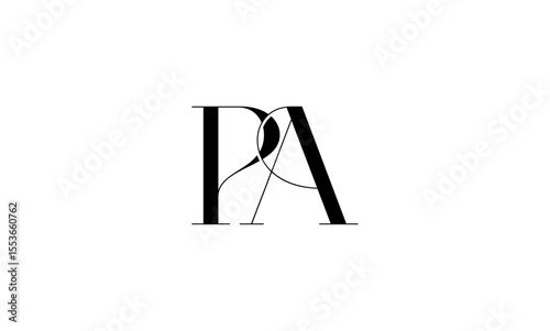 PA initial letters, monogram logo