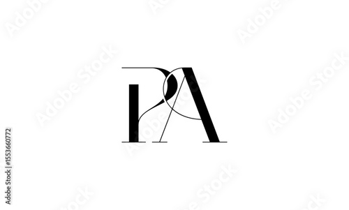 PA initial letters, monogram logo