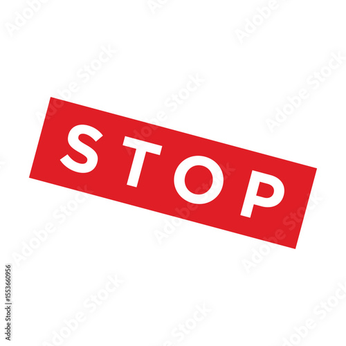 Stop Letter Rubber Stamp Vector Template