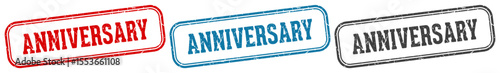 anniversary stamp. anniversary rectangular stamp set isolated on white background