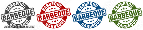barbeque stamp. barbeque round stamp set isolated on white background