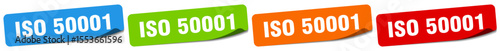 iso 50001 sticker. iso 50001 sticker set on white background