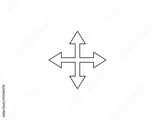 Many ways arrow icon. Vector illustration.