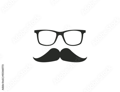 Mustache, glasses icon. Vector illustration.