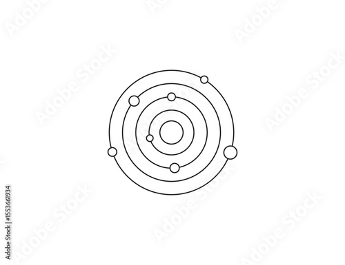 Solar system icon. Vector illustration.