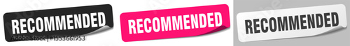 recommended sticker. recommended sticker set on white background