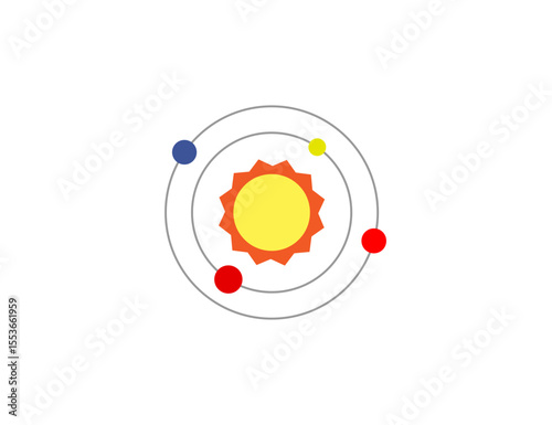 Solar system icon. Vector illustration.