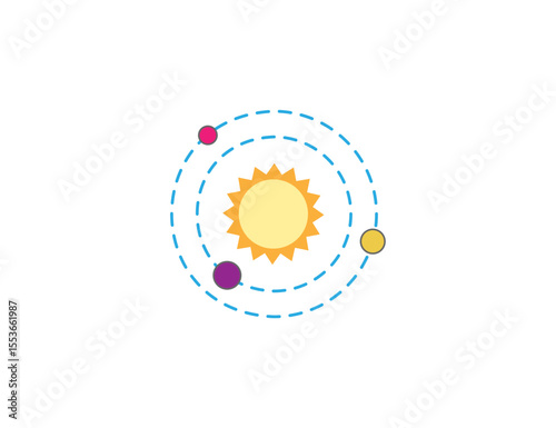 Solar system icon. Vector illustration.
