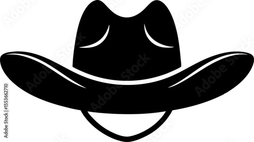 Cowboy Hat Silhouette Vector Illustration 