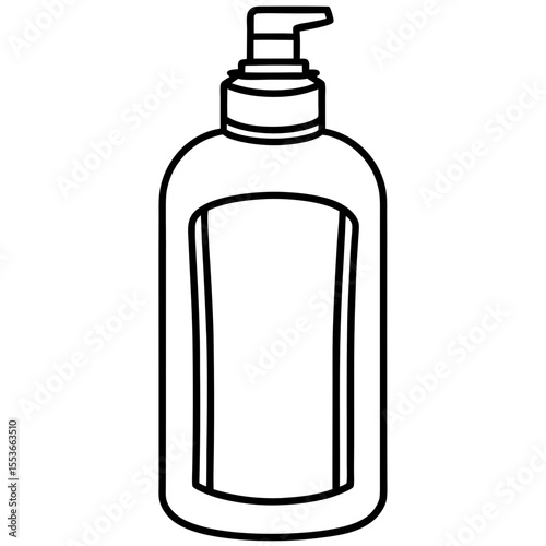 Clean Shampoo Bottle Outline Vector