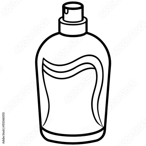 Clean Shampoo Bottle Outline Vector