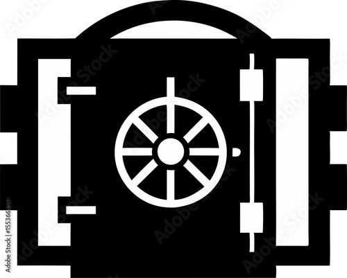 Safe Vault Door Silhouette Vector Illustration 