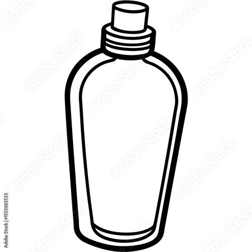 Clean Shampoo Bottle Outline Vector