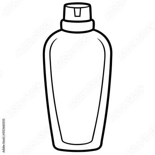 Clean Shampoo Bottle Outline Vector