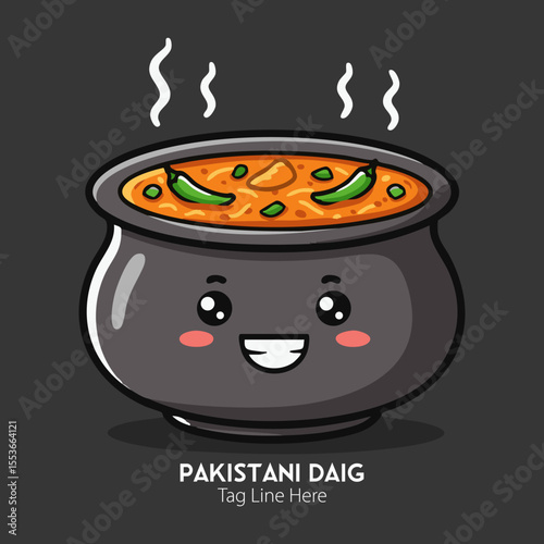 Friendly Stew Pot Character Daig Pakistani Logo