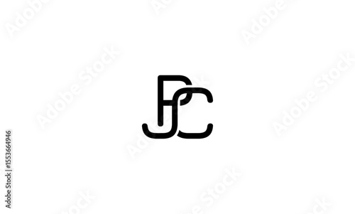 PJC initial letters, monogram logo