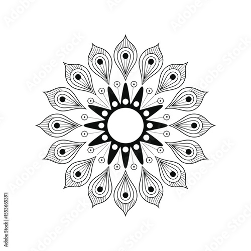 Simple mandala design vector illustration.
