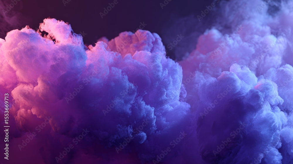 Fototapeta premium smoke clouds on dark background, gradient background, neon glow