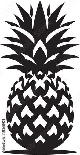 Minimal Black Pineapple Silhouette Vector