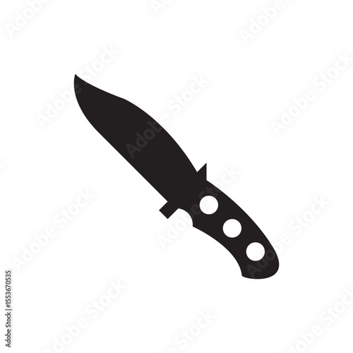 Knife icon vector. Hunting knife illustration sign. Military knife communication symbol. Cold weapon web icon set.