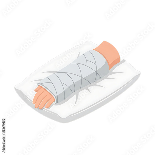 Arm with bandages, symbolizing injury or post-surgical care.