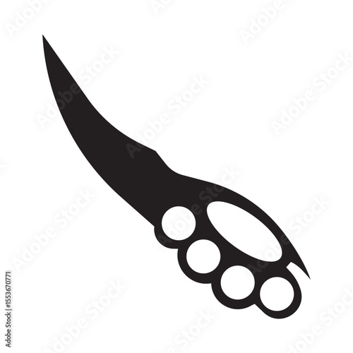 Knife icon vector. Hunting knife illustration sign. Military knife communication symbol. Cold weapon web icon set.