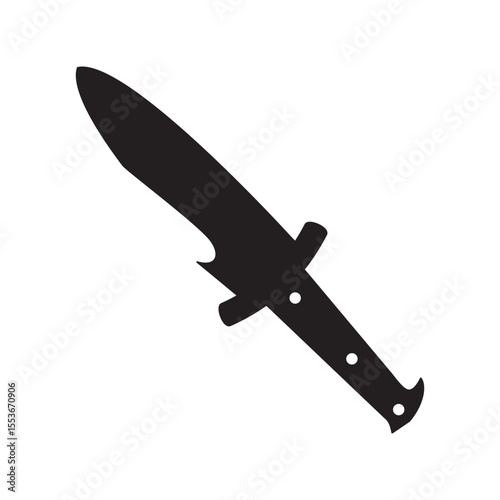 Knife icon vector. Hunting knife illustration sign. Military knife communication symbol. Cold weapon web icon set.