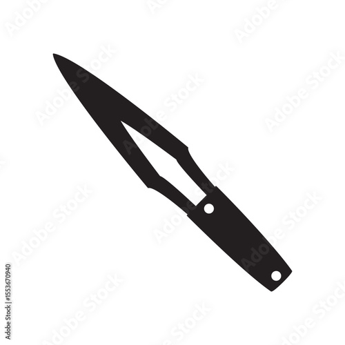 Knife icon vector. Hunting knife illustration sign. Military knife communication symbol. Cold weapon web icon set.