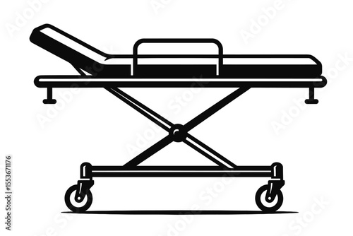 Essential Medical Stretcher Outline Vector Icon - Emergency and Patient Transport Equipment
