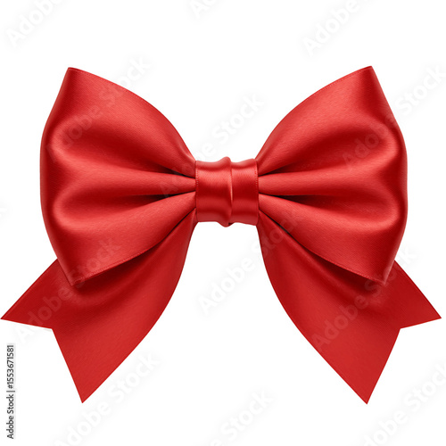 Red Satin Bow Elegant Tied Detail