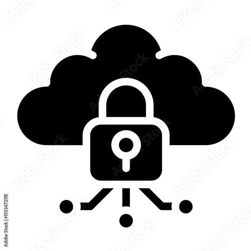 Secure Cloud Vector Icon Style  