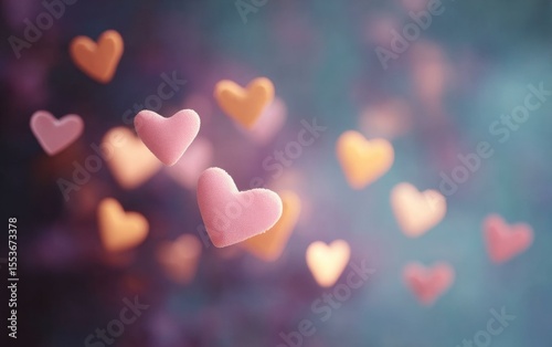 Heart-shaped bokeh background image