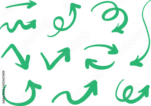 Line art sketch Hand drawn arrow decoration element icon set vector illustration	