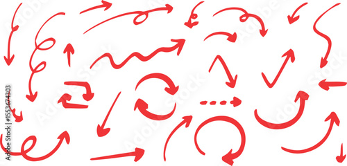 Line art sketch Hand drawn arrow decoration element icon set vector illustration	