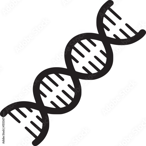 Dna helix with leaves vector illustration for biotechnology and genetic engineering research design silhouette